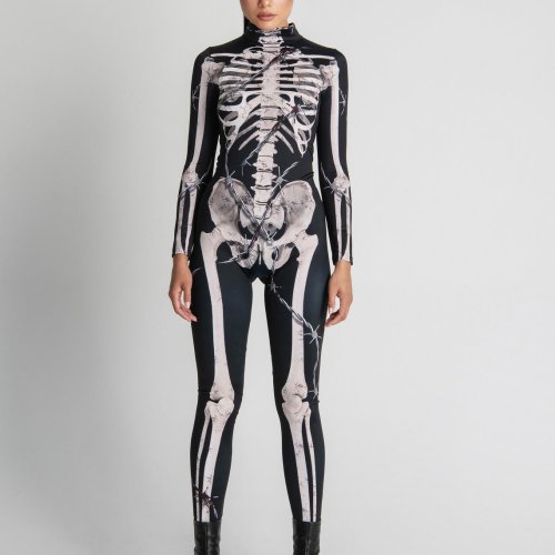 Angel Skeleton Halloween Costume Women, Get Your Spooky Vibes with This Halloween full Body Suit