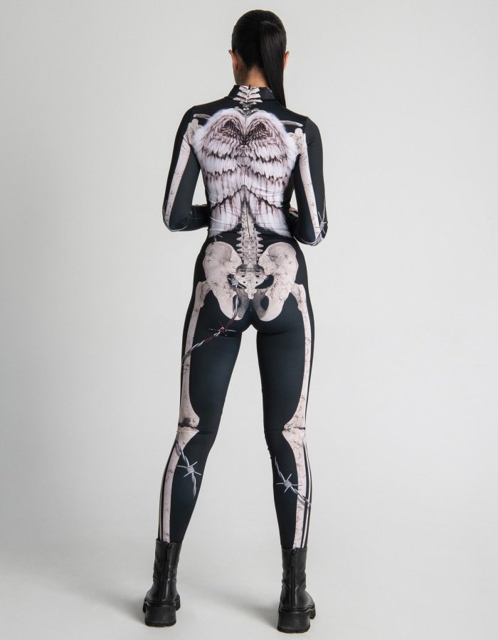 Angel Skeleton Halloween Costume Women, Get Your Spooky Vibes with This Halloween full Body Suit