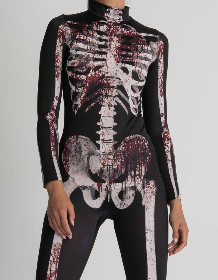 Bloody Skeleton Halloween Costume Women, Get Your Spooky Vibes with This Halloween full Body Suit