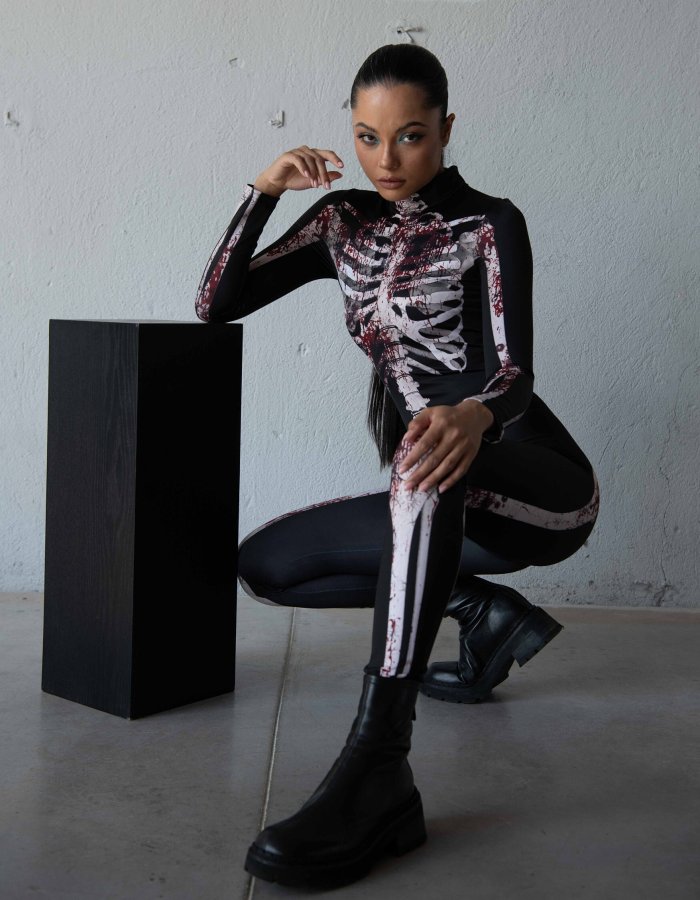 Bloody Skeleton Halloween Costume Women, Get Your Spooky Vibes with This Halloween full Body Suit