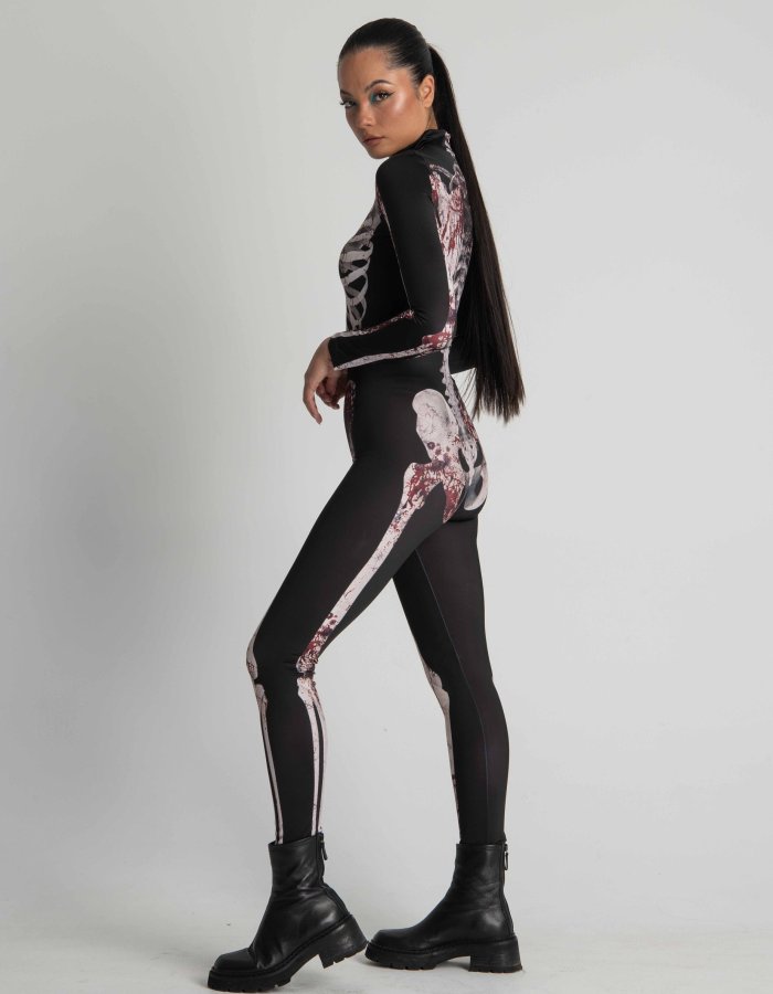 Bloody Skeleton Halloween Costume Women, Get Your Spooky Vibes with This Halloween full Body Suit